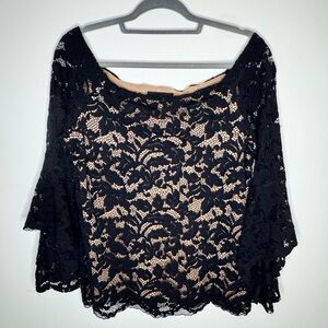 Karen Kane Black Lace Blouse